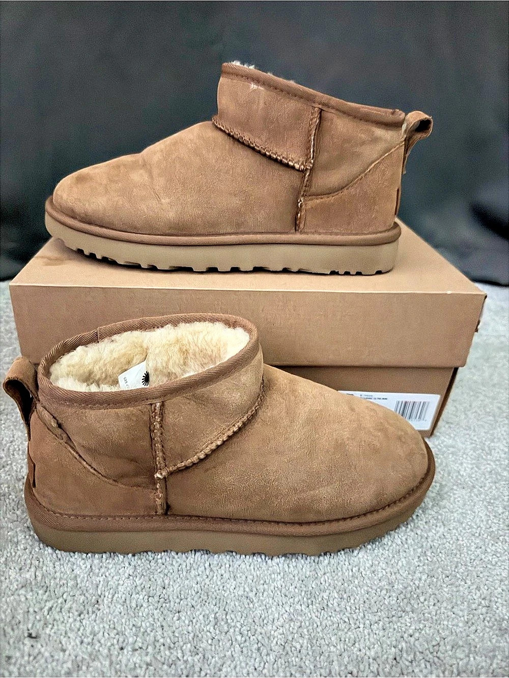 UGG Classic Ultra Mini Ankle Boots in Brown US size 8 women’s- TW